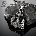 PENDRA Wolf Rune Hammer Necklace