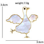 PENDRA Lovely White Goose Brooch