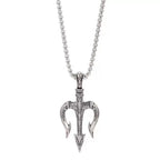 PENDRA Neptune Trident Stainless Steel Pendant Necklace