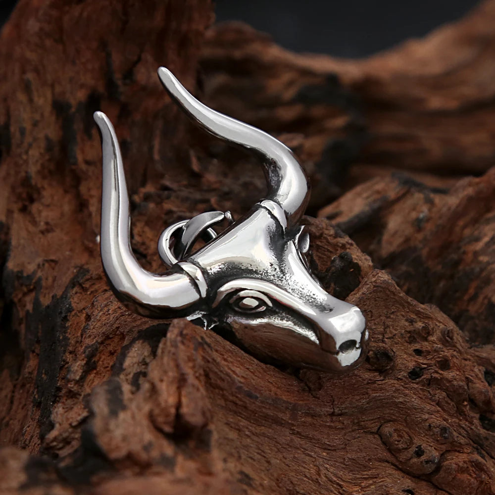 PENDRA Bullforge High Polish Stainless Steel Bull Pendant