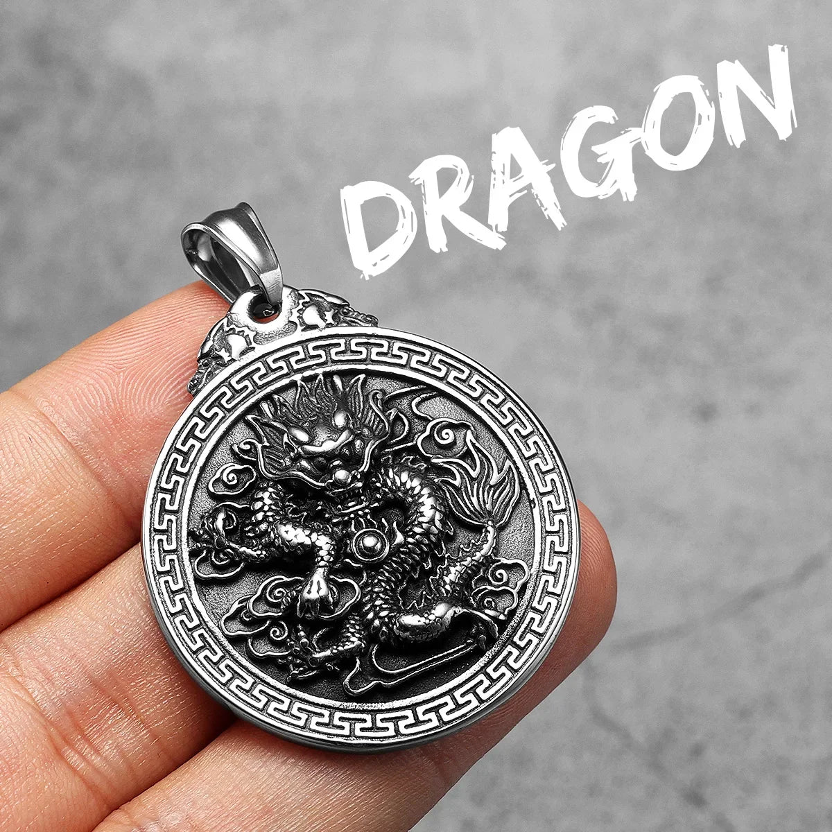 PENDRA Chinese Dragon Things Steel Necklace