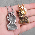 Gothic Rules Skull Punk Rock Hiphop Men Necklaces Pendants Chain for Boy Male Stainless Steel Jewelry Creativity Gift Wholesale