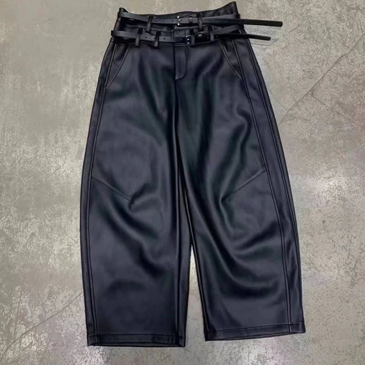 PENDRA Nine Cropped Leather Pants