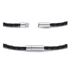 Custom 1-7 Names Multi Layer Leather Bracelet for Men,Stainless Steel Beads Handmade Braided Wristband,Gift for Father Dad