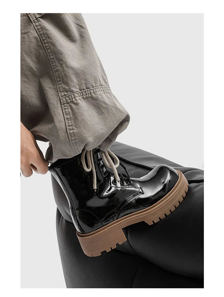 PENDRA Leather Thick Soled Boots
