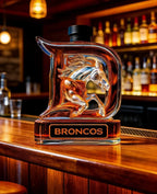 Novelty 3D Horse Design Glass Decanter, Crown Stopper Whiskey Bottle, Man Cave Bar Decor for Sports Enthusiasts
