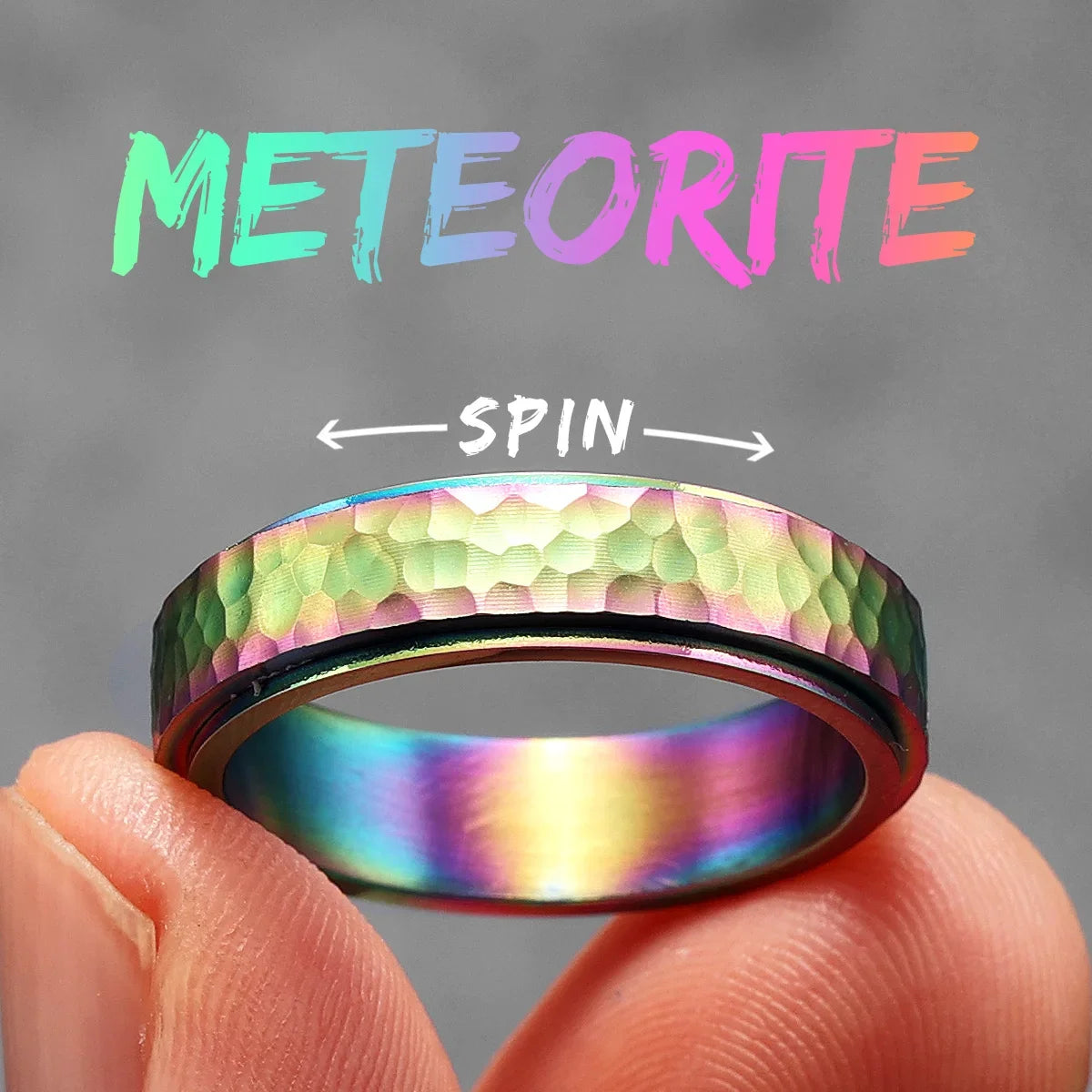 Beat Forging Meteorite Men Rings Stainless Steel Retro Punk Rock Simple Women Jewelry Fashion Accessories Gift Wholesale