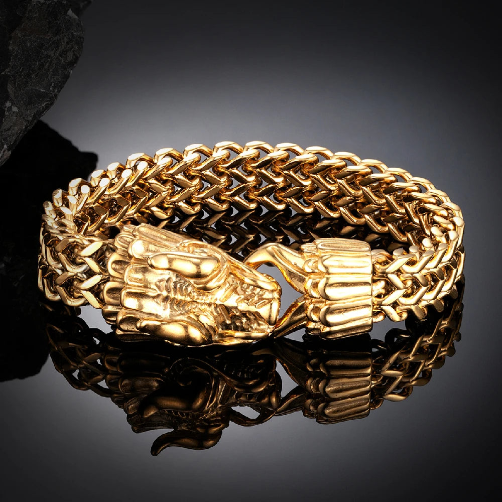 PENDRA Dragon Gold Steel Bracelet