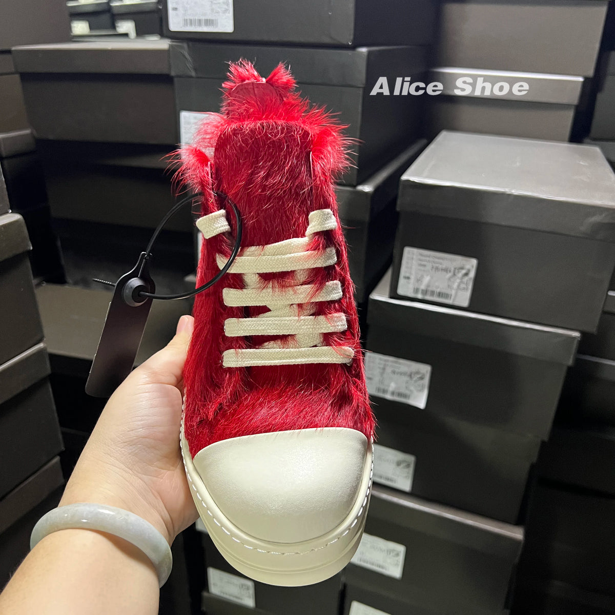 Outdoor Casual Men Shoe Horse Fur Leather Women Sneaker Red Low Top Lace Up Designer Shoe Brand Thick-sole Flat Dress Shoe