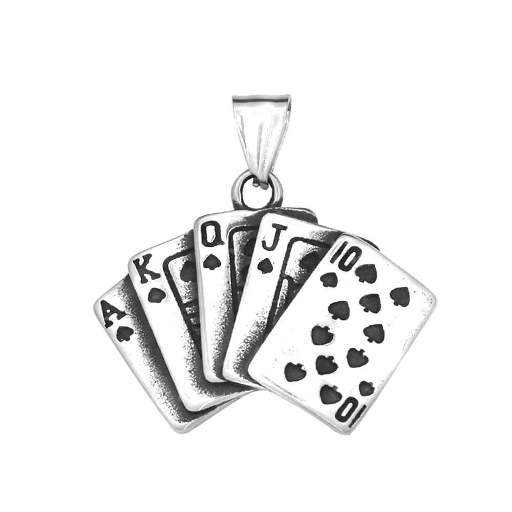 PENDRA Pokerflush Stainless Steel Poker Pendant Necklace