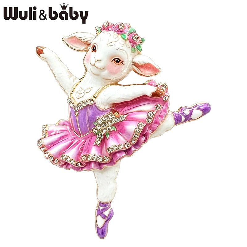PENDRA Cute Ballet Sheep Brooch