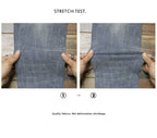 Light-colored Distressed Denim Cropped Trousers For Men Personality Slant Pocket Design, Embroidered Slim-fit Pencil Trousers