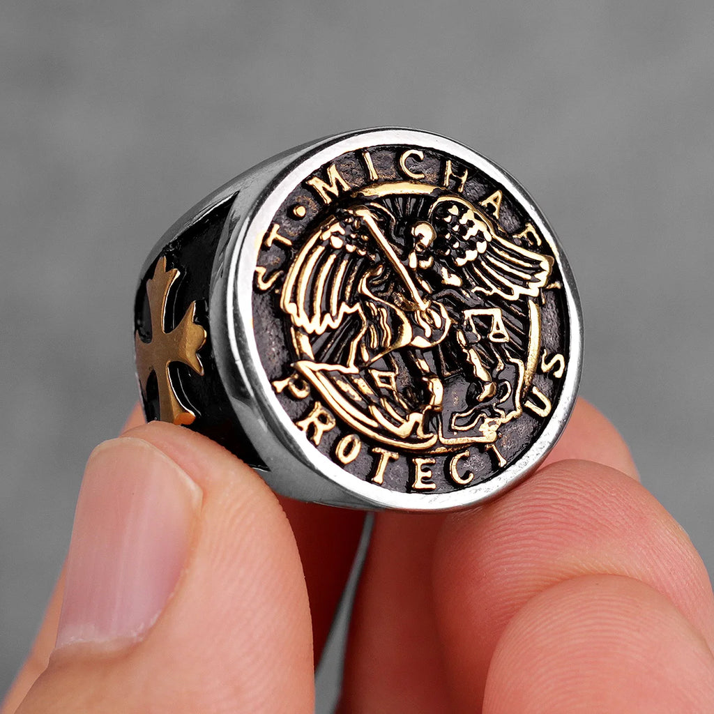 PENDRA St Michael Good Steel Ring