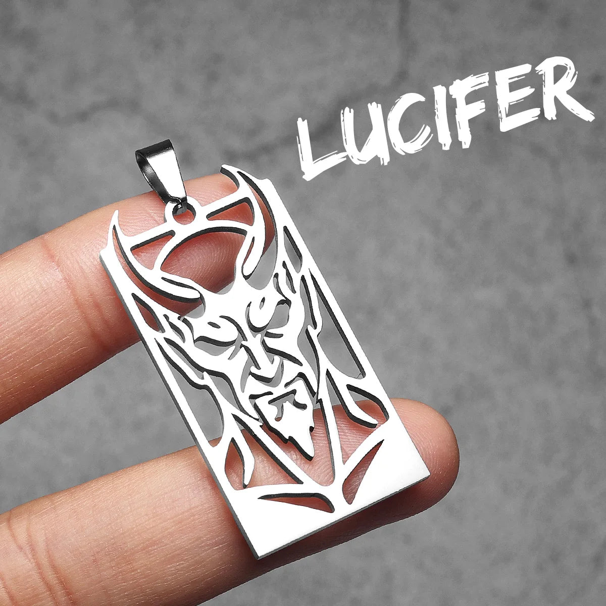 Hell Demon Satan Hollow Men Necklaces Stainless Steel Pendant Sweater Chain Women Punk Jewelry Accessories Halloween Gifts
