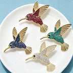 PENDRA Jewel Hummingbird Rhinestone Bird Brooch