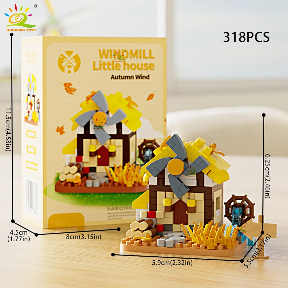 PENDRA Cute Windmill Micro Building Set
