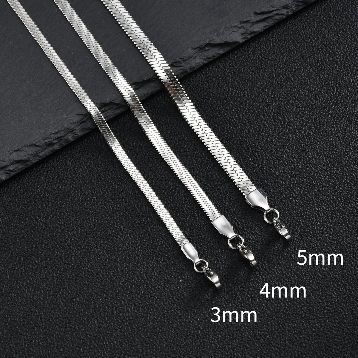 3/4/5mm Flat Snake Chain Necklace for Men Women,Stainless Steel Blade Chain Choker,Punk Hip Hop Jewelry Gift for Him