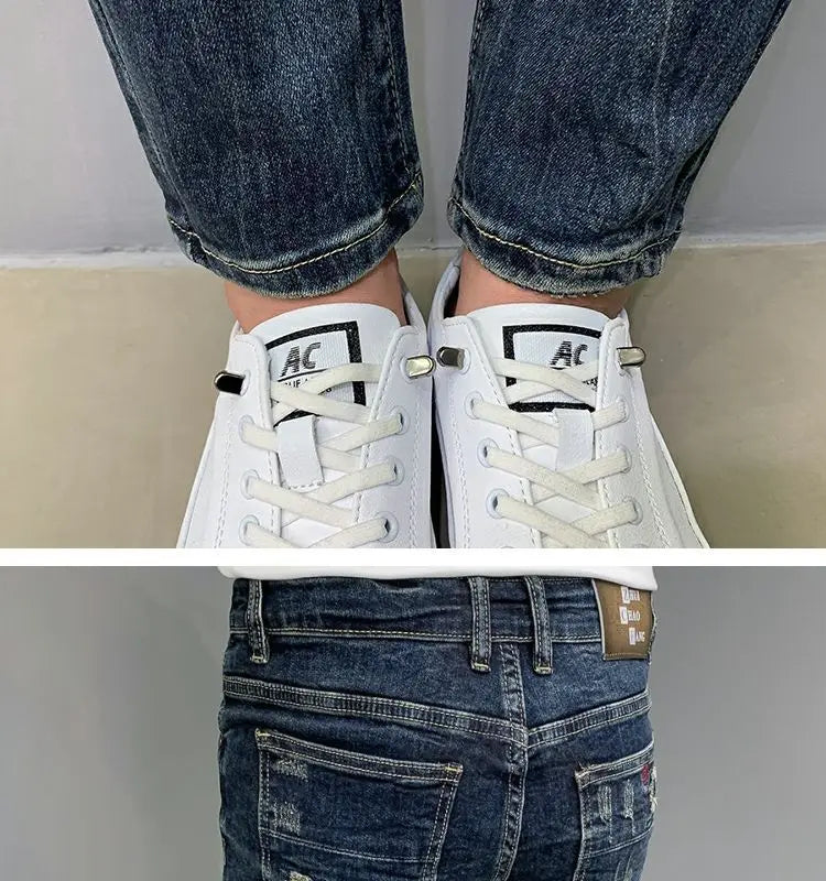 Harajuku Fashion Autumn New Blue Jeans Men's Trendy Brand Scratches Cargo Work Korean Slim-fitting Trousers Luxury Elastic Pants