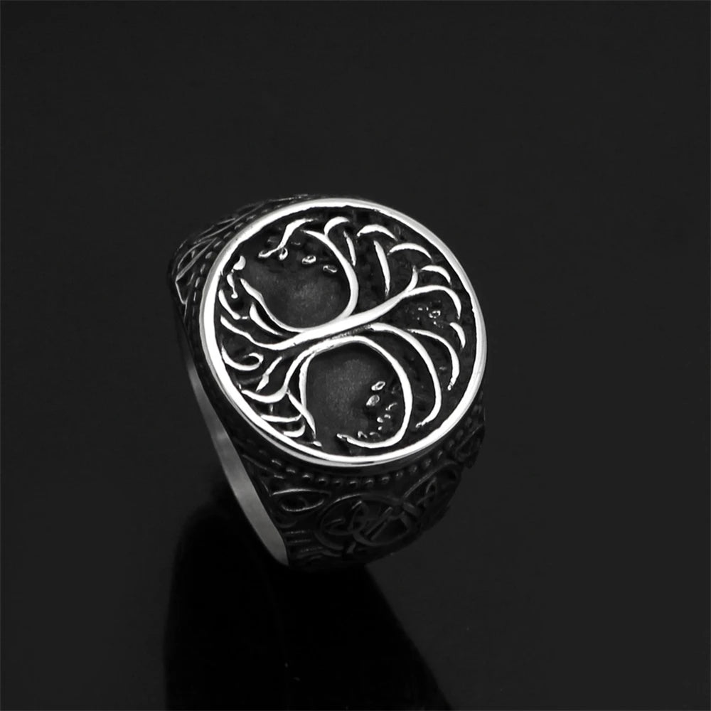 PENDRA Celtic Knot Rune Steel Ring