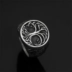 PENDRA Celtic Knot Rune Steel Ring