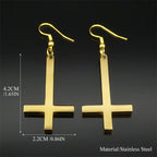 PENDRA Invertedcross Gothic Drop Earrings