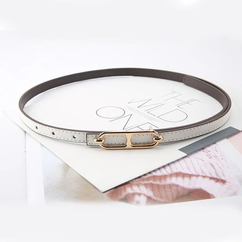 New Elegant women's Pu leather belt decorated ins fashion student trend luxury designer Brands thin waistband For Dress Jeans
