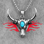 PENDRA Bullfight Bull Head Steel Necklace