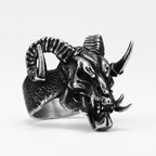 Retro Demon Satan Skull Men Rings Stainless Steel Punk Gothic Women Jewelry Fashion Accessories Halloween Gift Wholesale