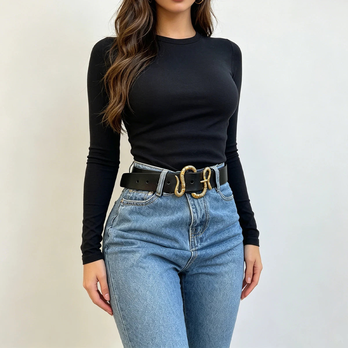 High-end luxury brands elegant Women's leather belt female Western New Fashion Retro Snake Wide belt gothic corset cummerbund