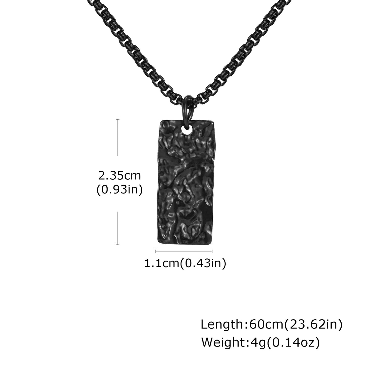 Vintage Fold Geometric Necklace for Men Boys,Stainless Steel Rectangular Pendant,Punk Jewelry Gift