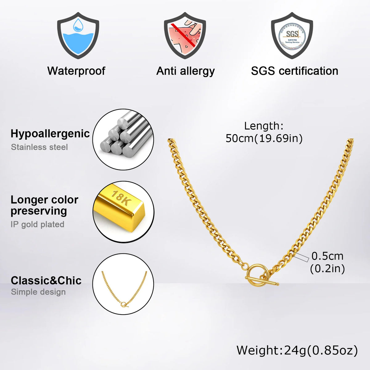 PENDRA Cuban Curb Miami Chain Necklace