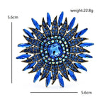 PENDRA Solara Sparkling Rhinestone Sun Brooch