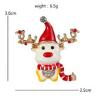 PENDRA Winterfawn Enamel Christmas Deer Brooch
