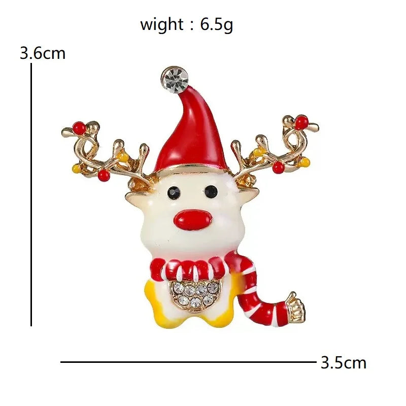 PENDRA Winterfawn Enamel Christmas Deer Brooch