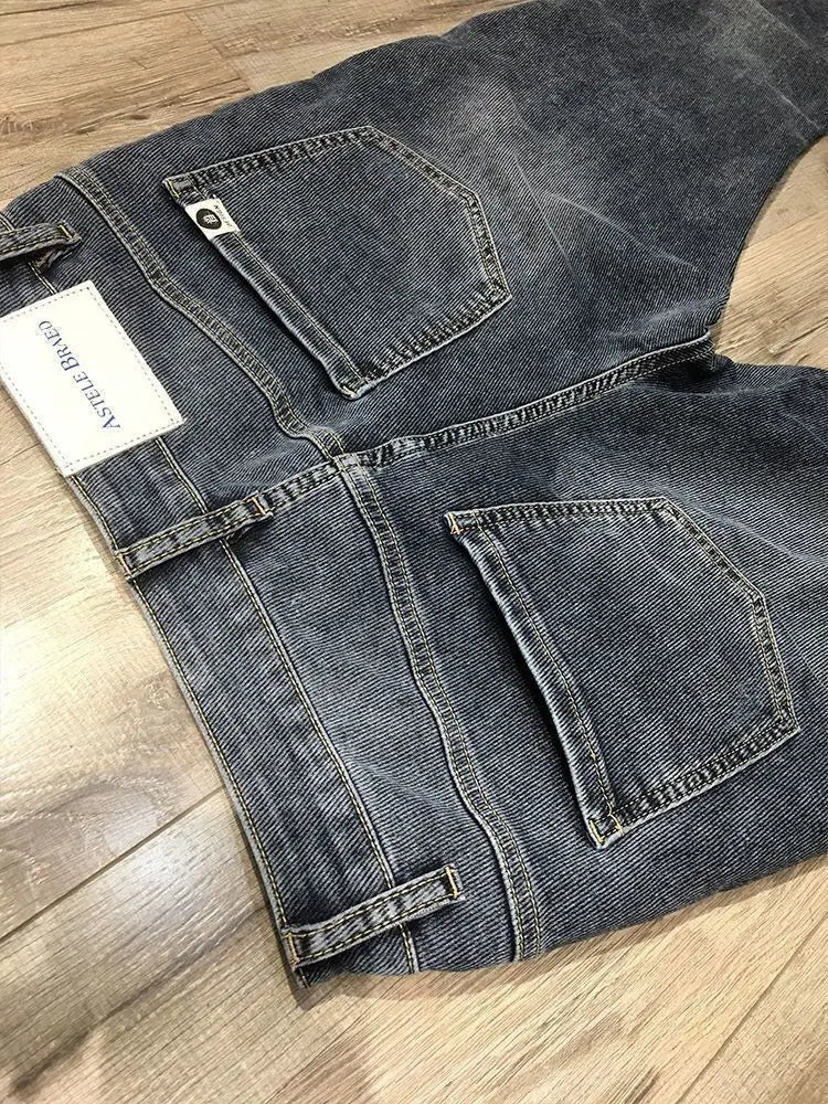 Fashion Men's Casual Denim Jeans High-quality Slim Fit Spring Autumn Blue Stretch Cowboy Stylish Luxury Clothing Men Trousers