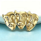 PENDRA Art Three Faces Brooch