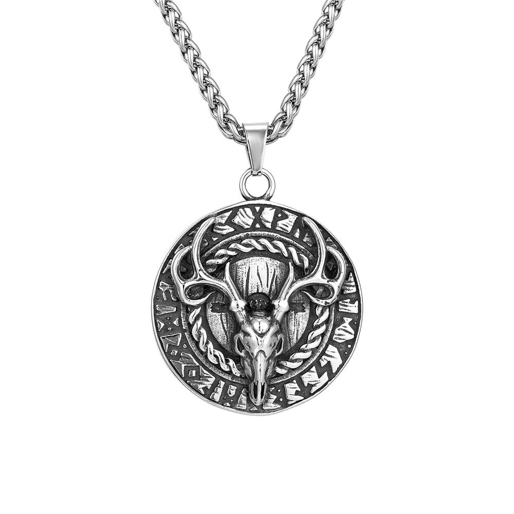 PENDRA Rune Norse Skull Necklace