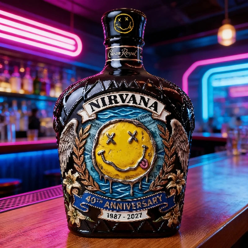 Nirvana 1987-2021 40th Anniversary Luxury Tribute Decanter Rock Music Collectible