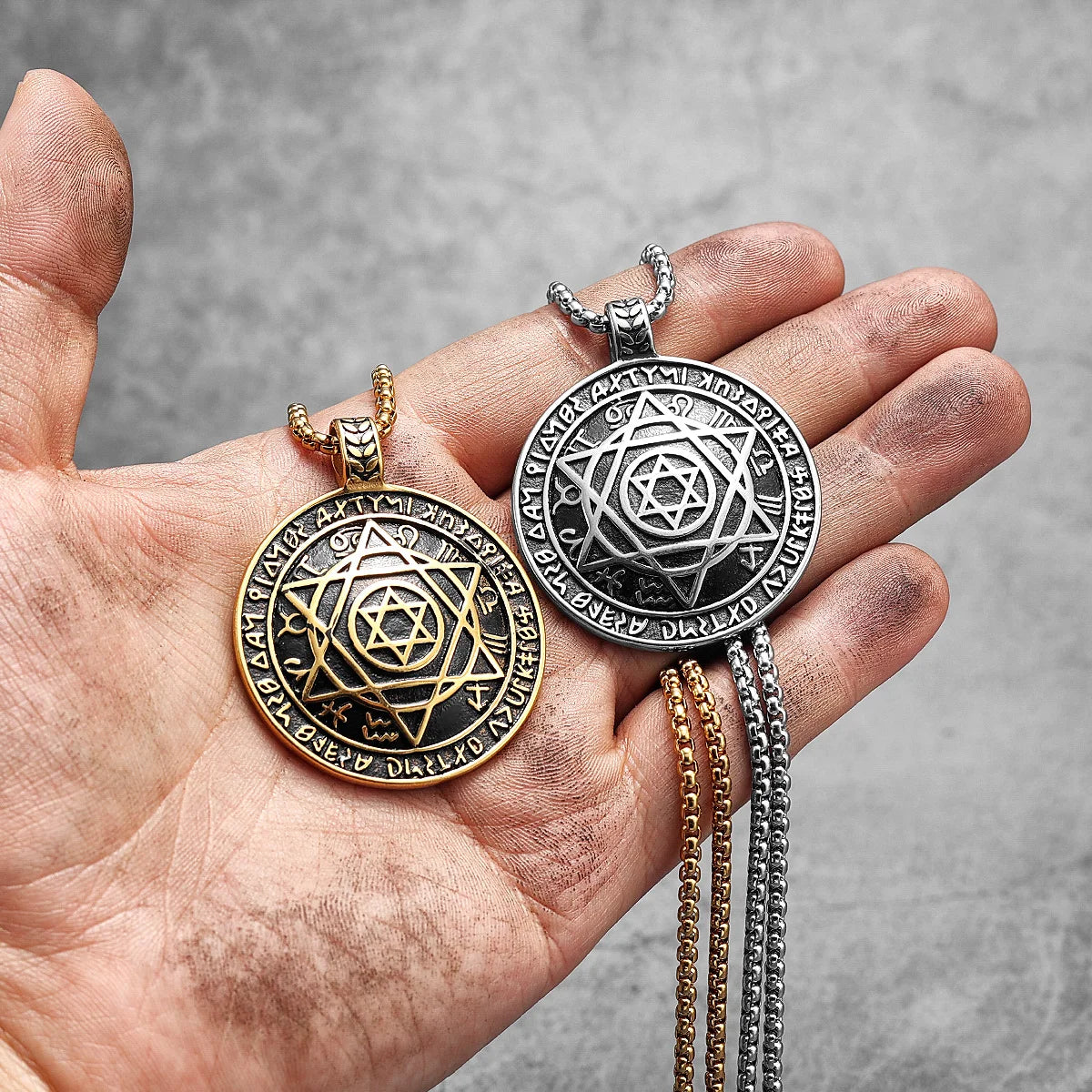 PENDRA Judaism Star David Steel Necklace