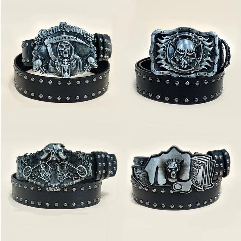 PENDRA Jadeene Leather Western Gothic Belt