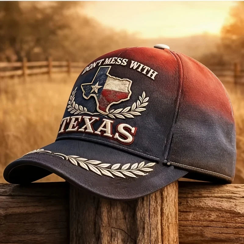 PENDRA Mess Texas Gradient State Map Laurel Wreath Baseball Cap
