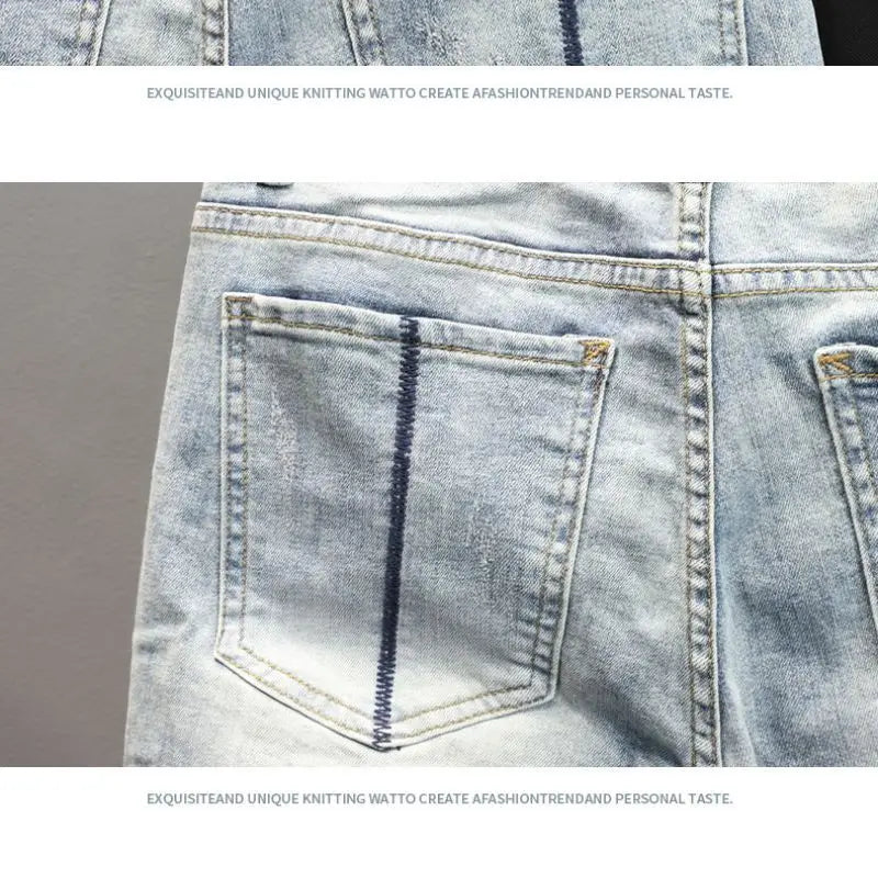 PENDRA Denim Distressed Knee Jeans