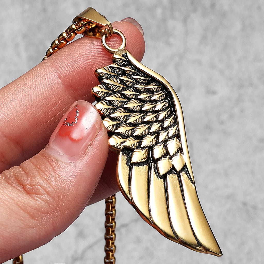 PENDRA Angel Wings Animal Steel Necklace