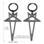Pentagram Spike Rivet Hoop Earrings For Women Men Stainless Steel Gothic Punk Hiphop Rock Musical Ear Pendant Jewelry Gifts