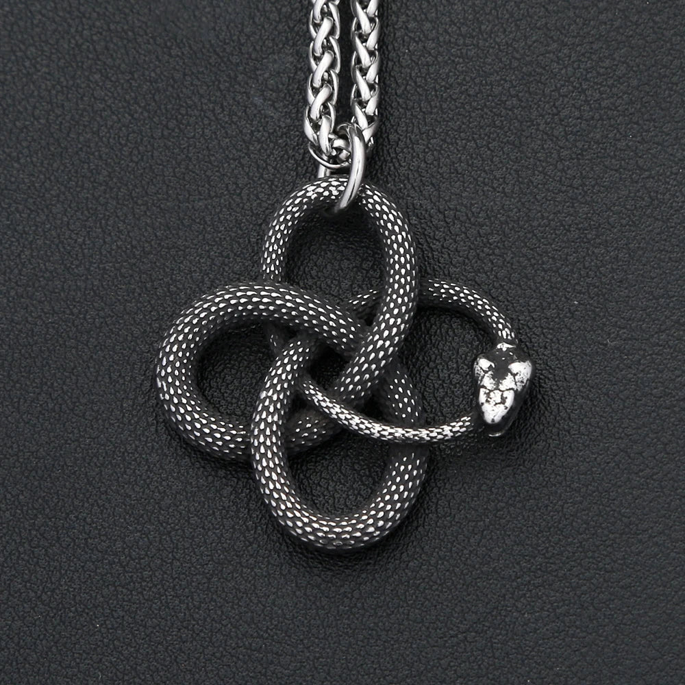 PENDRA Ouroboros 316L Stainless Steel Snake Pendant