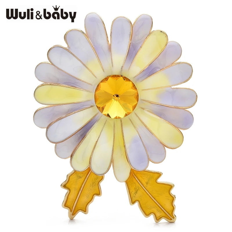 PENDRA Daisyelle Enamel Daisy Flower Brooch