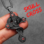 PENDRA Skull Dragon Cross Steel Necklace
