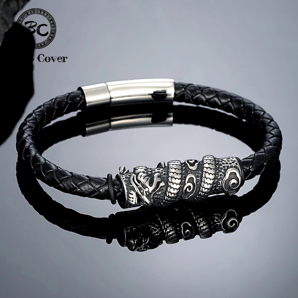 PENDRA Dragon Vintage Leather Bracelet