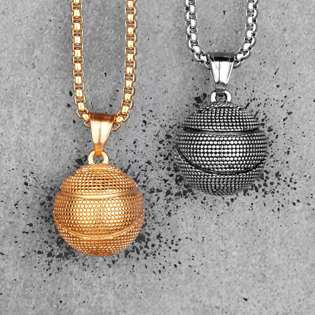 Basketball Mens Long Necklaces Pendants Chain Hip Hop Punk for Boy Male Stainless Steel Jewelry Creativity Gift Wholesale