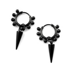 Stainless Steel Spike Cone Drop Earrings Man Punk Beaded Hoop Earrings for Men Women Gothic Hip Hop Dangle Ear Cool Jewelry Gift